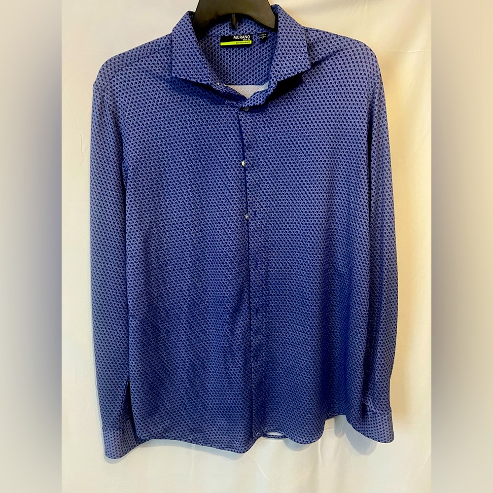 Murano Navy Geometric Button Down Shirt